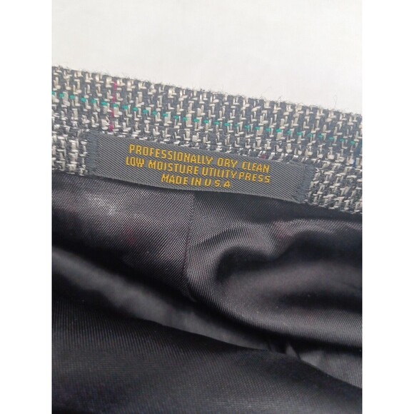 Vtg Evan Picone Mens Blazer Jacket Sz 40 Silk Tweed 2 Button Black White Red - Picture 11 of 11